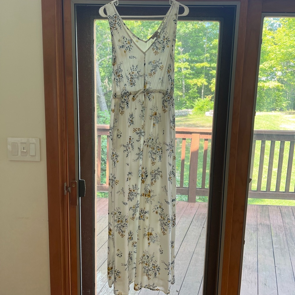 White with flowers sundress.
